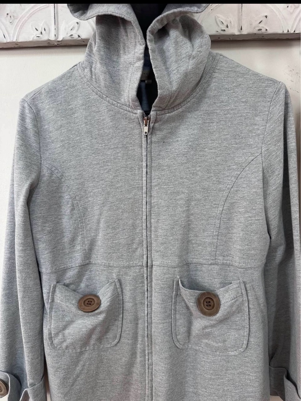 Piko 1988 Light Gray Teddy Zip Hoodie Jacket